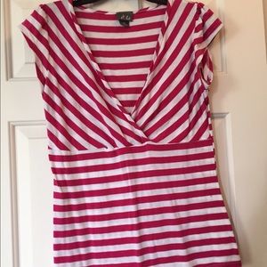 ❌Sold❌Pink and white striped top