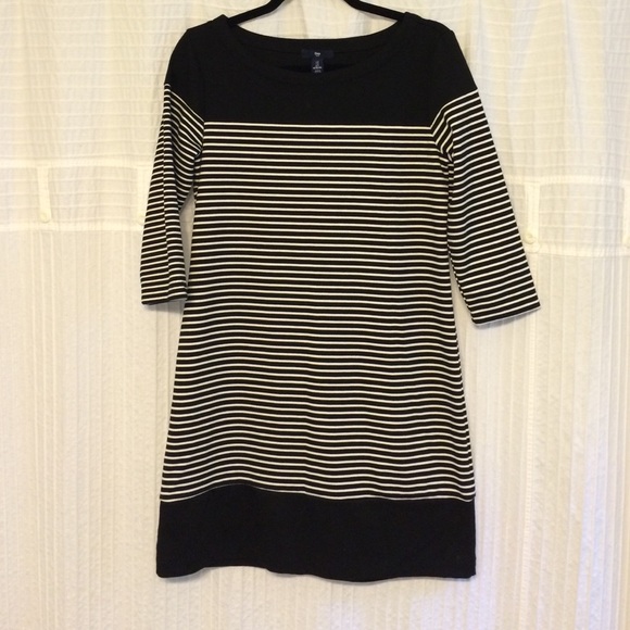 Black and white striped dress