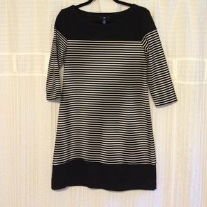 Black and white striped dress