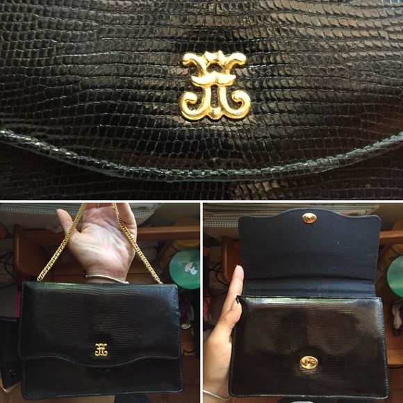 Saks Fifth Avenue alligator hard purse