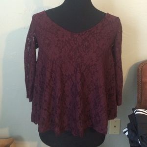 Maroon lace shirt