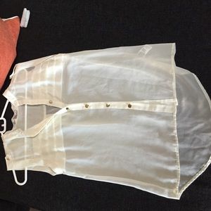 cute shear white blouse, perfect for any occasion