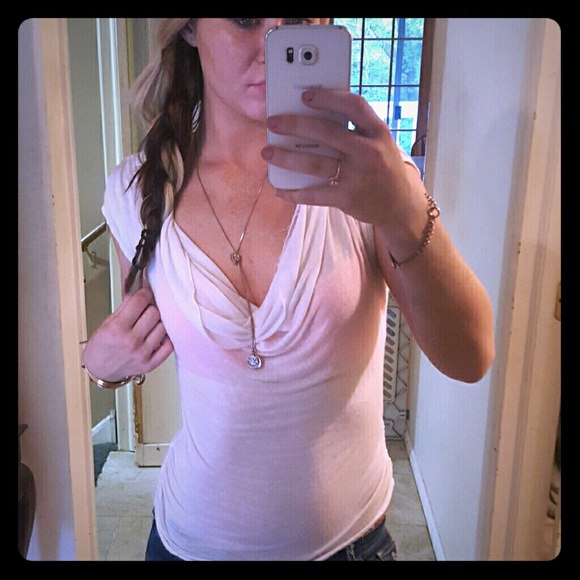 White lowcut neckline shirt