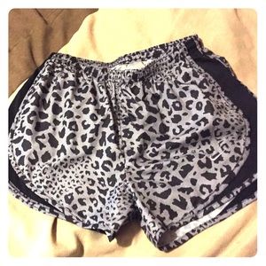 leopard print running shorts