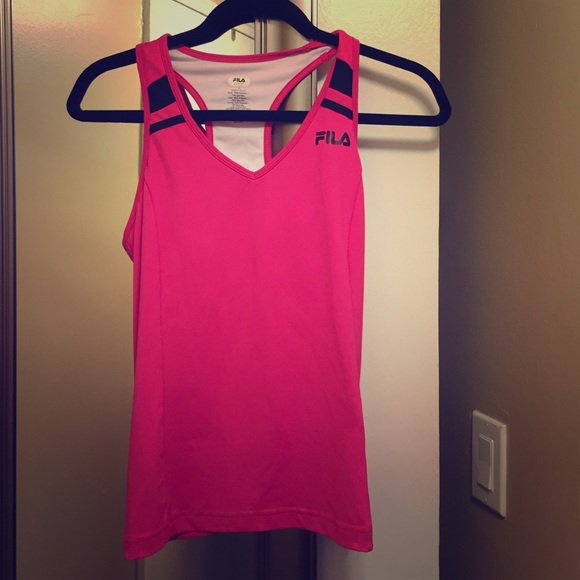 Pink Fila workout top