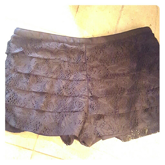 Black netted shorts