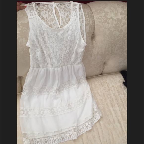 BackLace White dress.