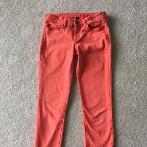 GAP skinny jeans in red/orange