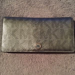 Michael Kors snap envelope wallet in gunmetal gray