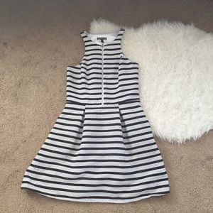 B/W stripe cocktail dress