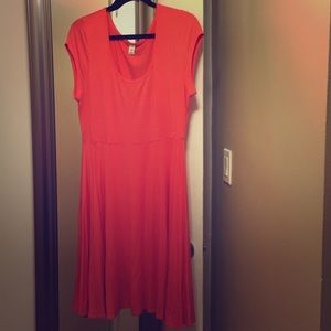 Jersey fabric Coral colored dress