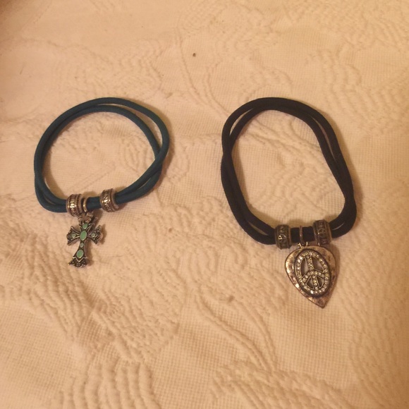 Lucky Brand rubber bands, peace and cross, set