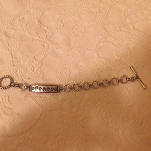 Lucky Brand silver peace necklace
