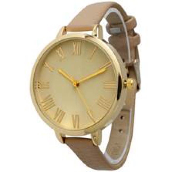 Classic Skinny Leather Band Watch | Beige
