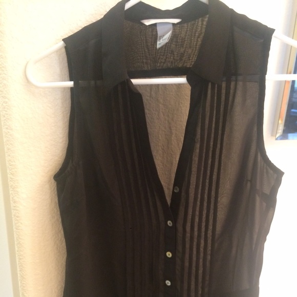 H&M sheer sleeveless black top