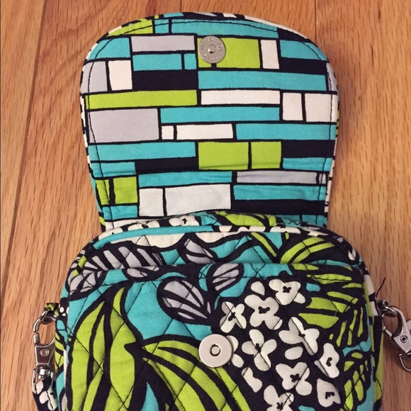 Vera Bradley Blue Green & White Crossbody - Picture 2 of 3