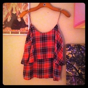 Plaid chiffon shirt