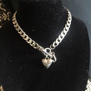 Juicy Couture silver heart charm necklace