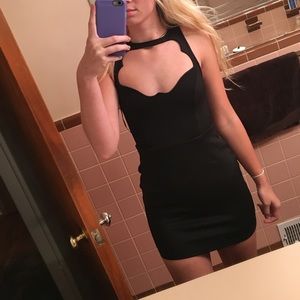 black mini dress