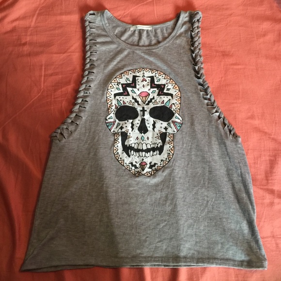 Tops - Skull Day of the Dead Tank Custom Large