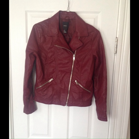 Burgundy faux leather Jacket