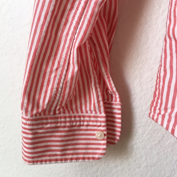 Gap | Coral Striped Relaxed Fit Button Down Shirt - Picture 4 of 4