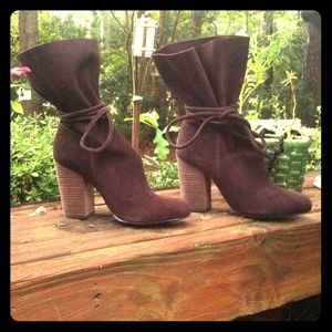 Brown suede boots. Worn once