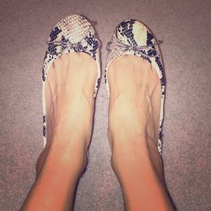 French follies Python ballerina flats