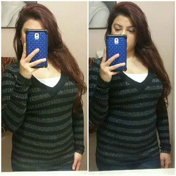 Express Sweaters - |SALE|• Express Stripe Fitted Sweater •