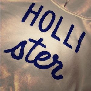 All white hollister hoodie