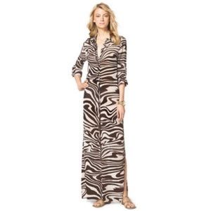 Michael Kors zebra maxi shirt dress