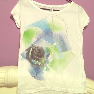 Blinged Peace sign t shirt
