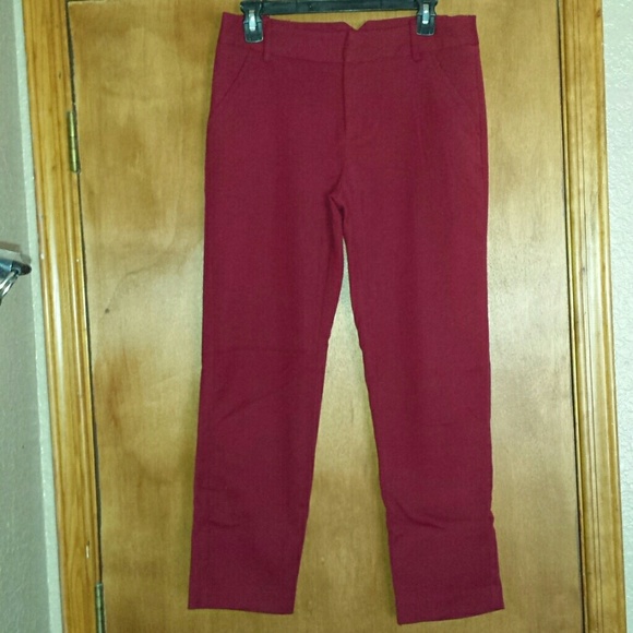 Burgundy Ankle Dress Pants