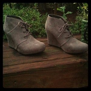 Grey suede booties