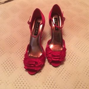 Hot pink ruffle heels