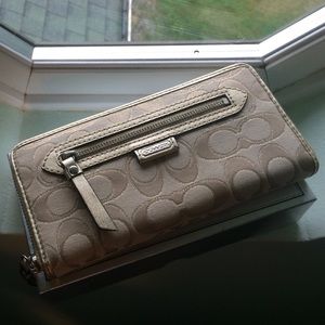 Authentic Gold & Cream Coach Wallet