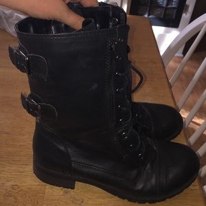 Black lace up boots
