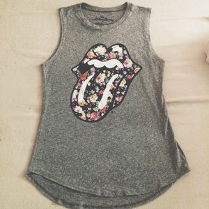 GRAY ROLLING STONES MUSCLE TEE