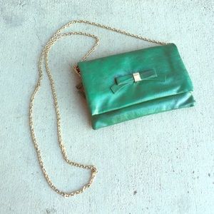 Parisian Vegan Leather Green Mini-Purse/Clutch