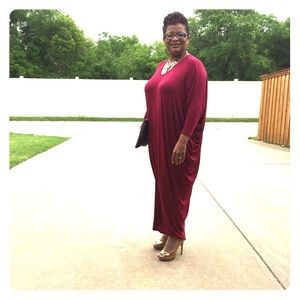 Cranberry colored Maxi dress