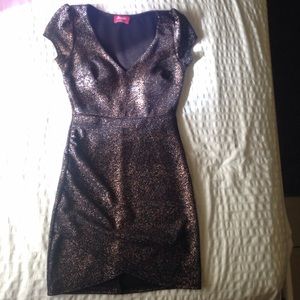 Black dress with champagne color glitter