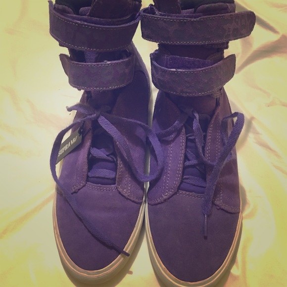Purple Cheetah Print Supra Sneakers
