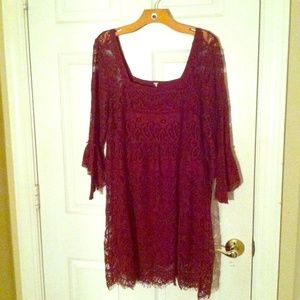 Free people burgundy lace dress