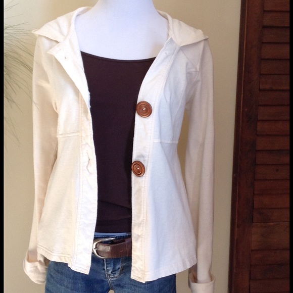 Cream hooded jacket