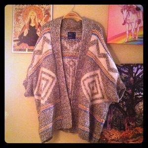 Oversized tribal pattern sweater
