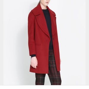 Red Zara coat