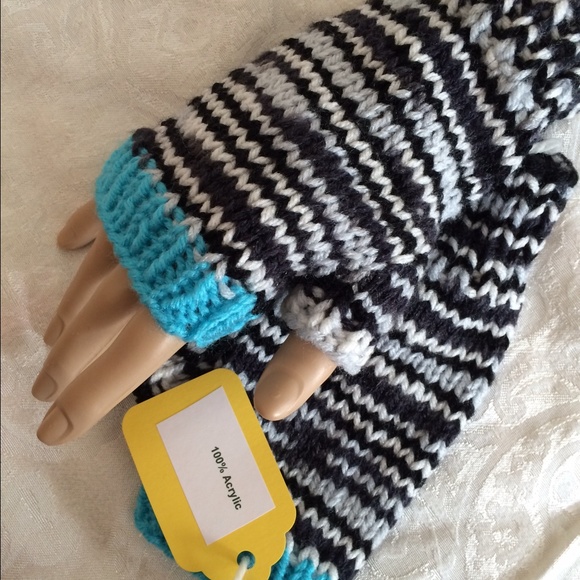 Hand Knit Fingerless Mittens - Picture 2 of 6