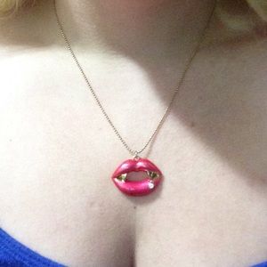 Betsey Johnson Vampire Lips Necklace