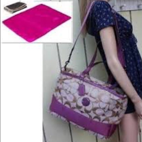 Coach Handbags - Authentic Purple Coach Signature Diaper Bag