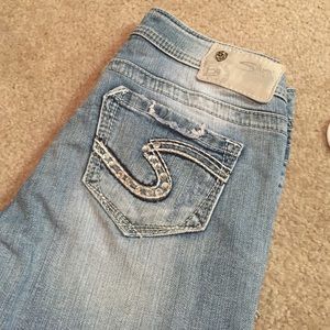 Blingy Silver Skinny Jeans